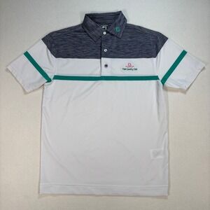 FootJoy Polo Men's‎ M White Athletic Fit Collar Logo Golf Performance Shirt